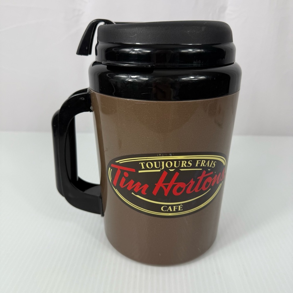 Tim Hortons Mega 64oz Double Wall Super Insulated Aladdin Plastic Travel Mug 9.5 - Picture 3 of 16